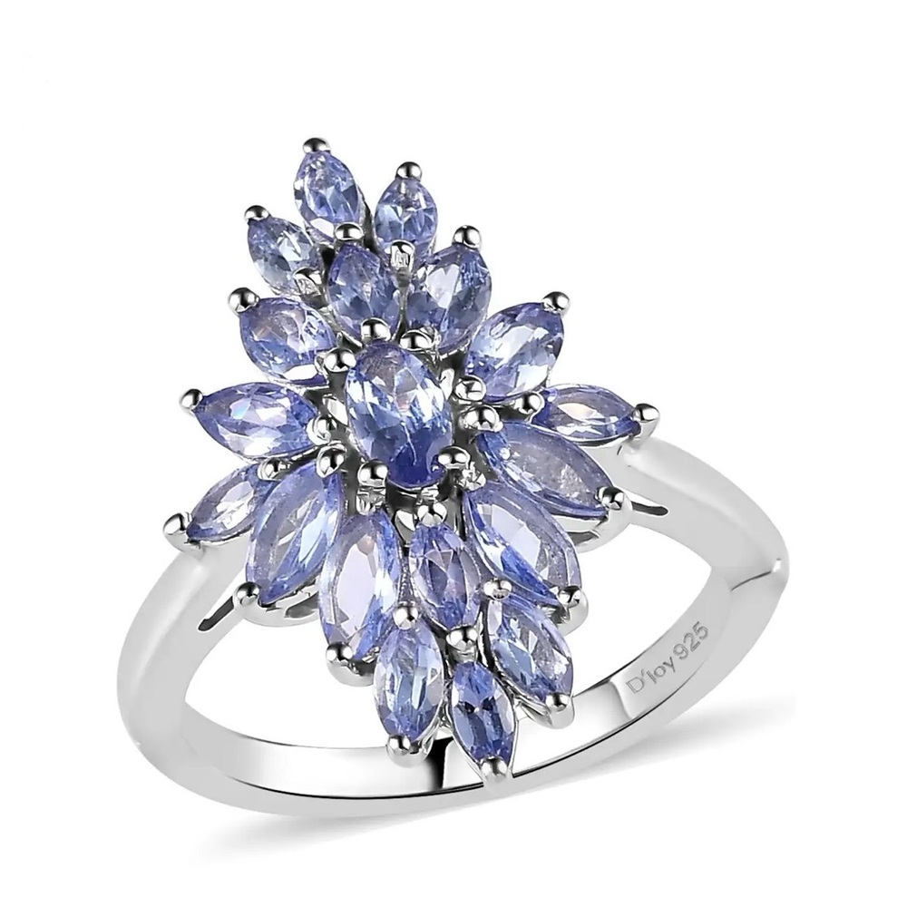 Tanzanite Sterling Silver Openable Ring Size 6